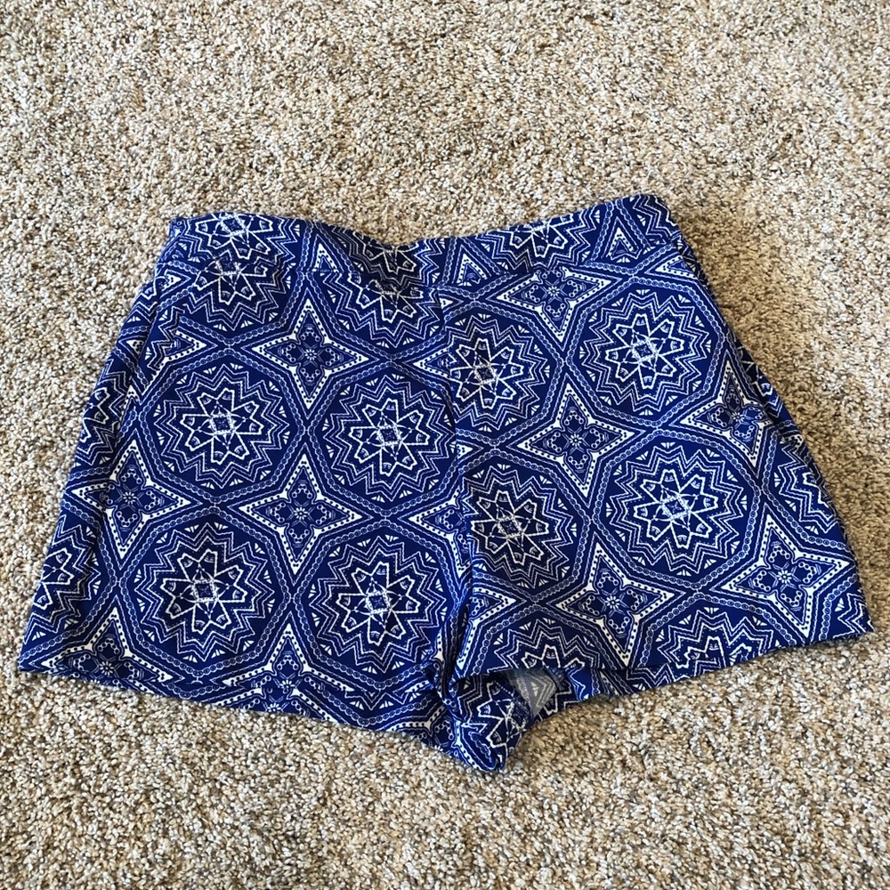 Blue patterned shorts